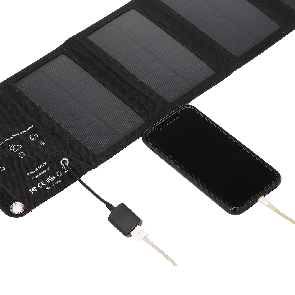 10 Вт/5 В портативное солнечное зарядное устройство с usb-портом Складная 5 панель солнечной батареи для туризма путешествия компактное солнечное зарядное устройство для телефона
