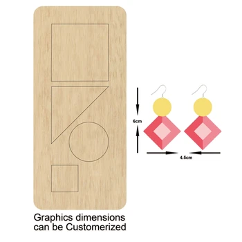 

Circle Square Three Shapes Stud or Dangler Earring DIY Cut Mold Wood Dies Suitable for Common Die Cutting Machines on the Market