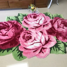 Толстый розовый ковер для спальни с 4 розами Свадебный коврик прикроватный 3D ковер красный цветок гостиная ковер напольный коврик кухонные коврики для ванной