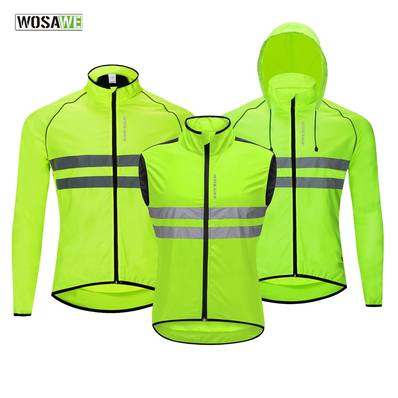 Ветрозащитная веломайка WOSAWE светоотражающая ветрозащитная куртка с длинным