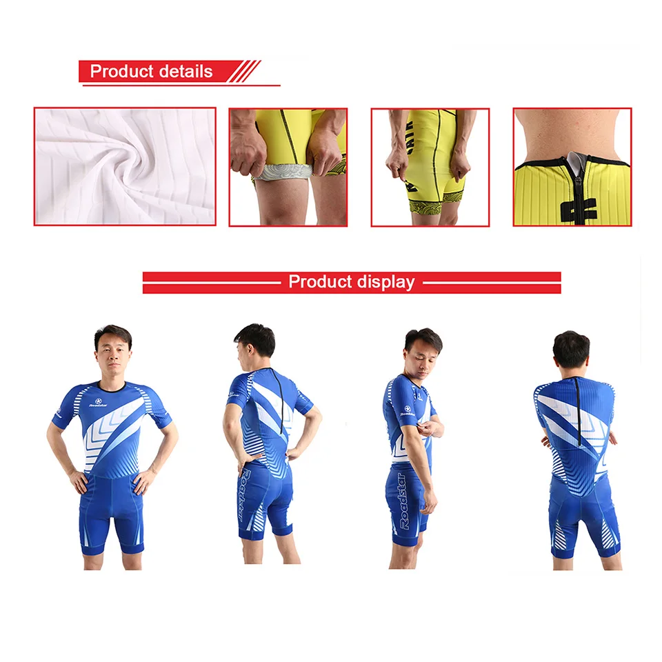 Professional Speed Skating Body Suit Original ROAD STAR Blue Tights Lycra Fiber Suit Racing Skating T-shirt For Patine SHF1