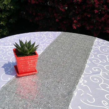 

1Pcs/Lot Sequin Tablecloth 30*275cm Sparkly Rose Gold Sequin Table Runner For Wedding Party Christmas Tablecloth Decoration