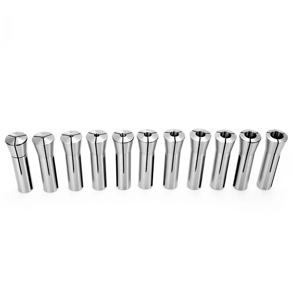 

11PCS Round Metric R8 Collet High Accuracy Clamping 65MN Steel For CNC Engraving Machine Milling Lathe Tool