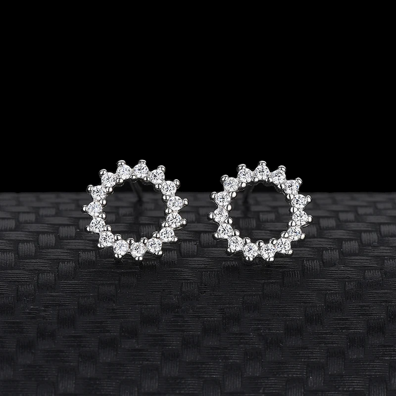 S925 Sterling Silver Burst Models Set Diamond Simple Fresh Wweet Temperament Sun Flower Earrings Ladies | Украшения и аксессуары