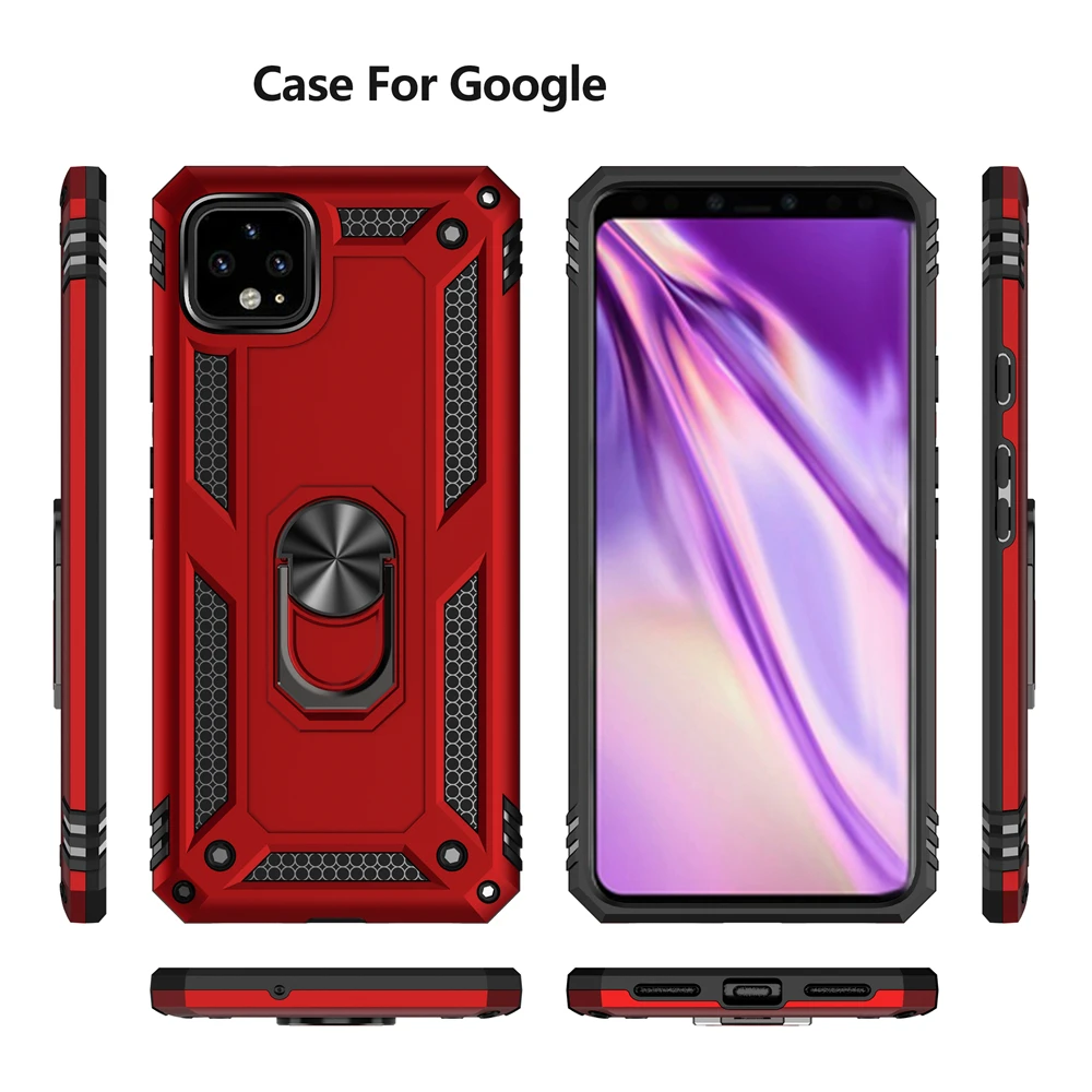 Для Google Pixel 3A XL 4 военный противоударный чехол из ТПУ ПК с кольцом и магнитной