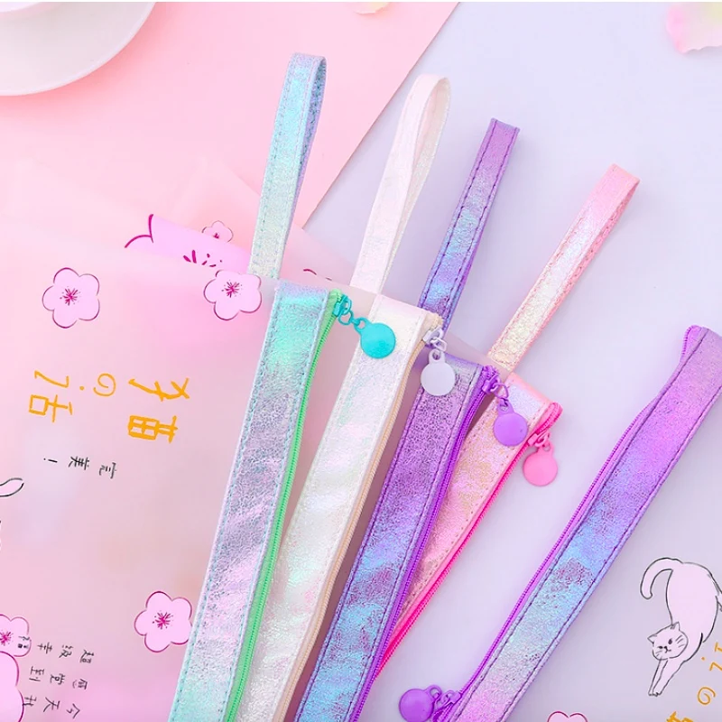 Kawaii Transparent TPU Waterproof Pencil Case Stationery Bags Cat Animals Pencil Bag School Supplies Student Gift