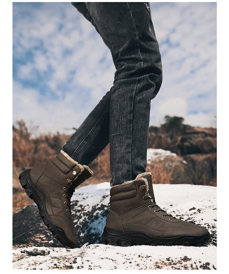Martin boots men's high help winter new plus velvet tooling shoes British wind shoes men's warm snow boots wild tide shoes