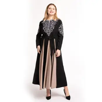 

Elegant Muslim Embroidery Abaya Dress Hijab Long Robe Gowns Kimono Vestido Ramadan Eid Islamic Prayer Clothing Tesettur Elbise
