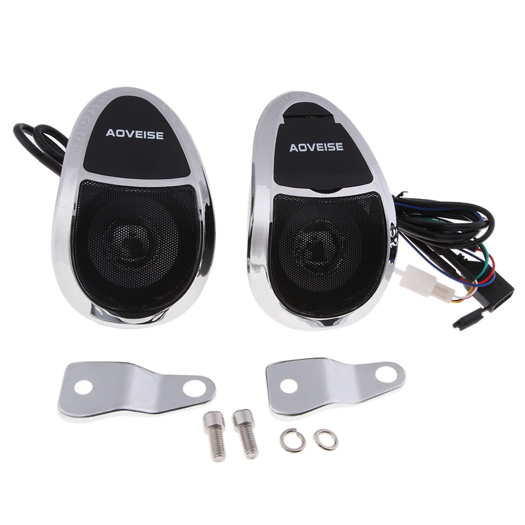 Bluetooth Motorcycle Rear View Mirror Mount Audio Stereo Music Speakers System MP3 FM Radio USB TF