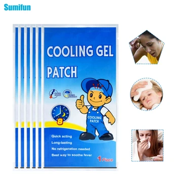 

6bags Cooling Patches Baby Fever Down Medical Plaster Migraine Headache Pain Pad Lower Temperature IceGel Polymer Hydrogel D1926