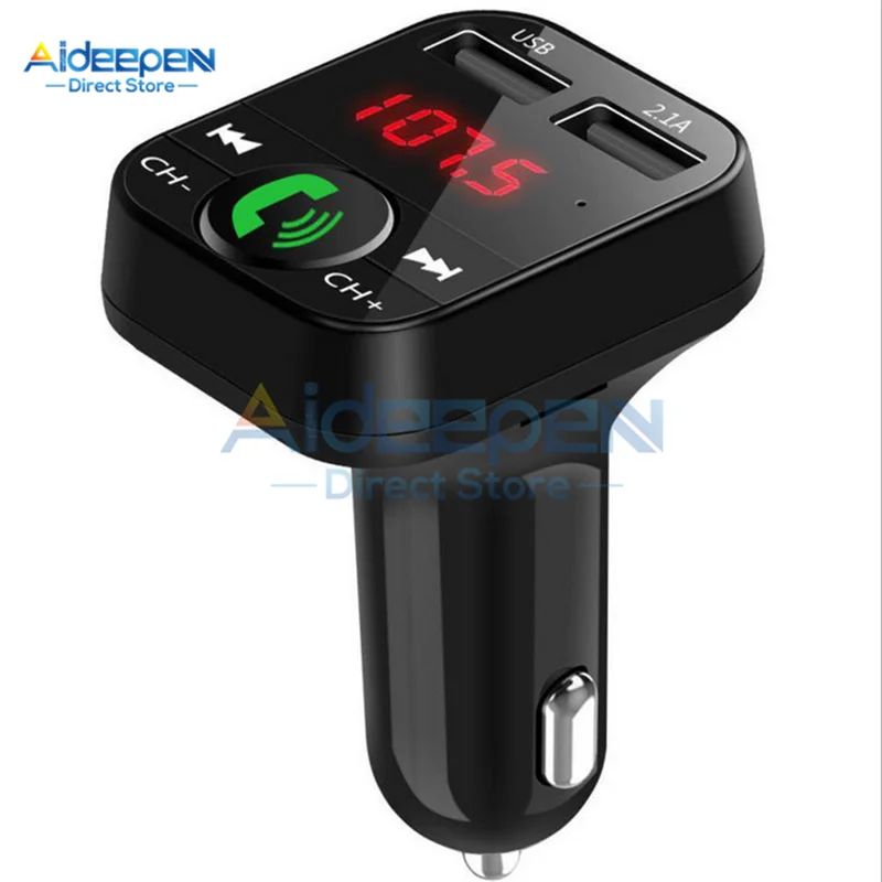 Автомобильный Bluetooth MP3 плеер Авто fm-передатчик Беспроводной Громкая связь аудио приемник 2.1A двойной USB быстрое зарядное устройство автомобильные аксессуары - Цвет: Black