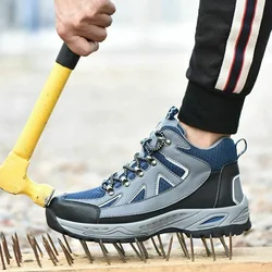Chaussures de sécurité avec embout en acier pour homme, baskets de travail légères et indestructibles, Anti perforation 