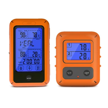 

High Quality Wireless Touch Screen Food Double Fork Thermometer Kitchen Food Barbecue Dual Channel Digital Thermometer