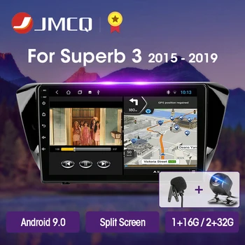 

JMCQ T3L PLUS For Skoda Superb 3 2015-2019 Car Radio Multimedia Video Player Navigation GPS Android 9.0 2din 2 Din Split Screen