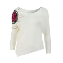 JAYCOSIN женские осенне-зимние пуловеры с розами, крючком, цветами, полый свитер, топы, блузка 908