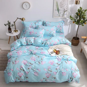 

Thumbedding Flowers Bedding Set Single Country Style Fresh High End Blue Duvet Cover King Queen Full Twin Comfortable Bed Set