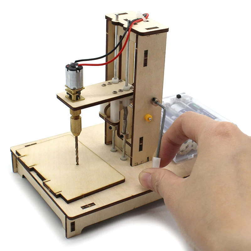 Mini Mesa Furadeira de Bancada Mini Furadeira para Máquina de Perfuração de Bancada Bloco de Madeira Edifício Educação Ciência Projeto Kit Furadeiras elétricas - Image 2