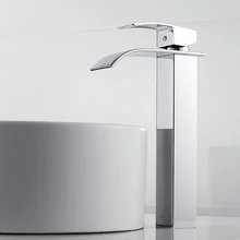 Waterfall Counter Top Basin Tap Single Handle Bathroom Basin Faucets Deck Mount Cold And Hot Water Mixer Sink Tap Faucets