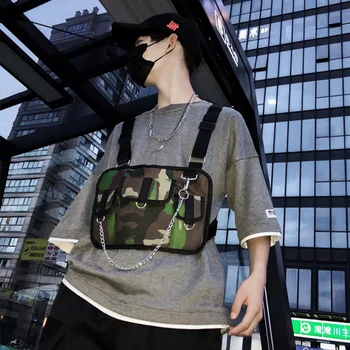 

Women Men Multicolored Waist Bag Adjustable Harness Vest Tactical Bag Oxford Cloth Practical Chest Pack