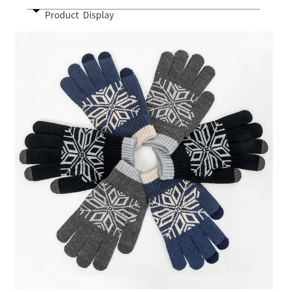 Новое поступление, мужские зимние перчатки, вязаные мягкие зимние теплые перчатки для мужчин, эластичные перчатки для сенсорного экрана