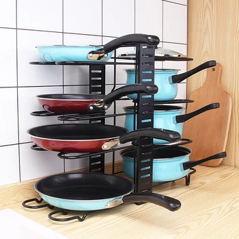 

New Multi-Layer Folding Pan Pot Cover Lid Rack Stand Spoon Holder Stove Organizer Storage Soup Spoon Rests Creative Kitchen Tool