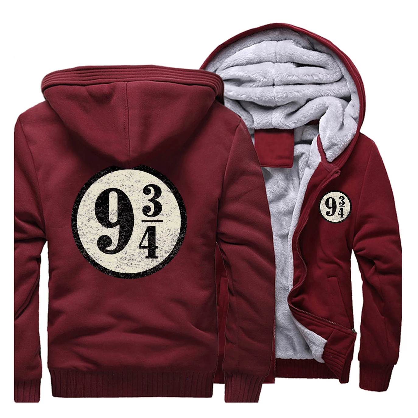 Nine And Three Quarters Vintage Print Sweatshirts Men Streetwear Jackets Casual Thickens Jacket Hoody Fahion Hoodies Homme