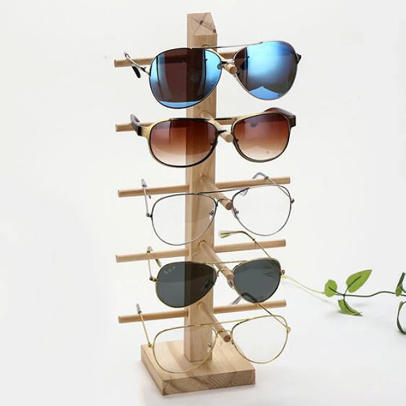 De madeira multi camadas Display Stands, óculos