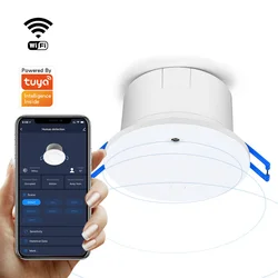 Tuya Smart WiFi Human Motion & Light Sensor Ceiling Mount Fall Detection APP Alarm mmWave Radar Smart Life Real-Time Monitoring