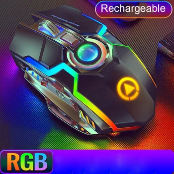 

Computer Wireless Mouse Rechargeable 2.4GHz Gamer Optical Gaming Mice 1600DPI Backlit PC Laptop Tablet Silent USB Mouse