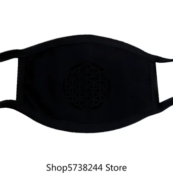 

Flower Of Life Mask Colorful Pattern Washable Reusable Mask for Unisex Black