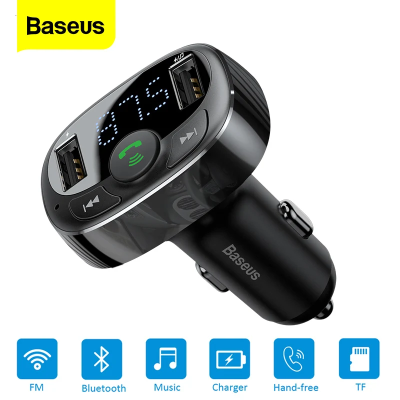 Baseus FM передатчик гарнитура Bluetooth автомобильный комплект для стандартного ЖК MP3