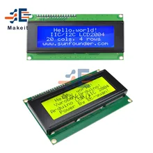 Желто-синий дисплей LCD2004 IIC I2C TWI последовательный интерфейс SPI модуль адаптера 20X4 HD44780 экран подсветки символа для Arduino