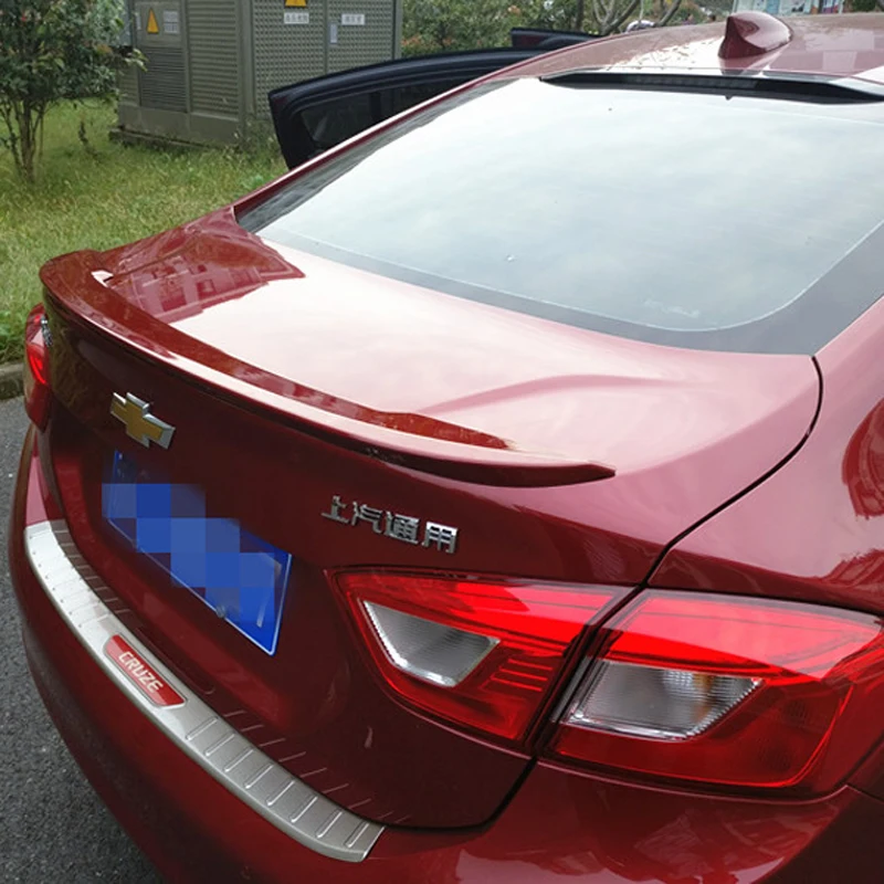 For Chevrolet Cruze 2017 ABS Plastic Unpainted Primer Exterior Color Rear Trunk Lip Wing Roof Spoiler Decoration Car Accessories |