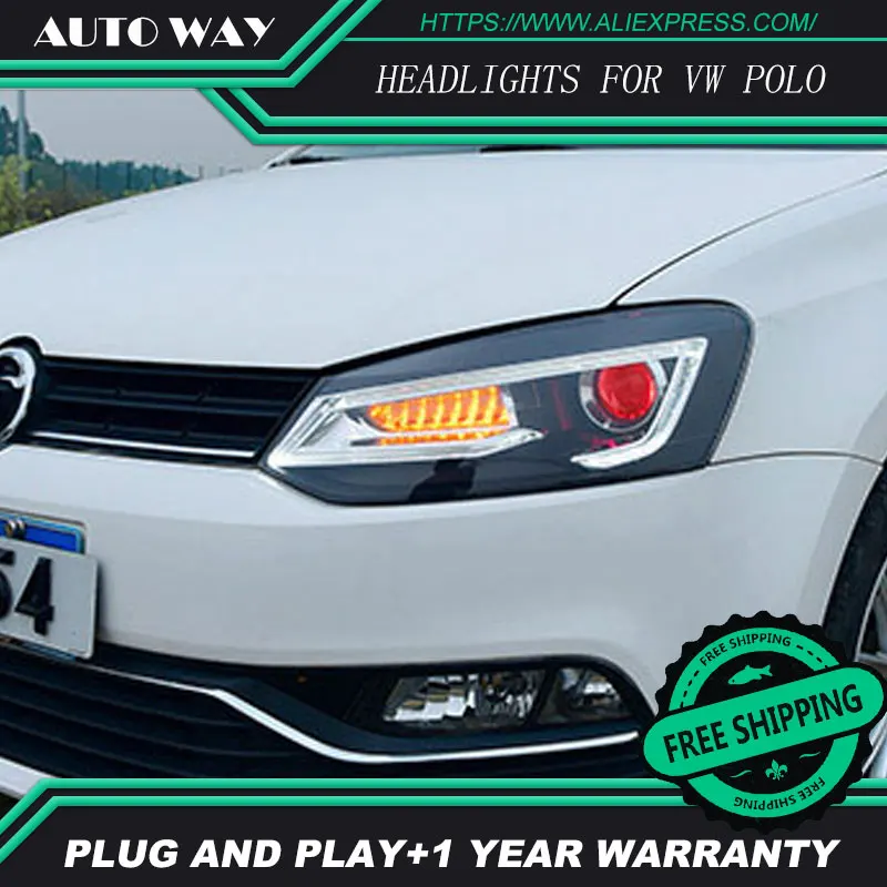 Стайлинг автомобиля для VW POLO фары 2011 2018 polo передние Биксеноновые линзы двойной