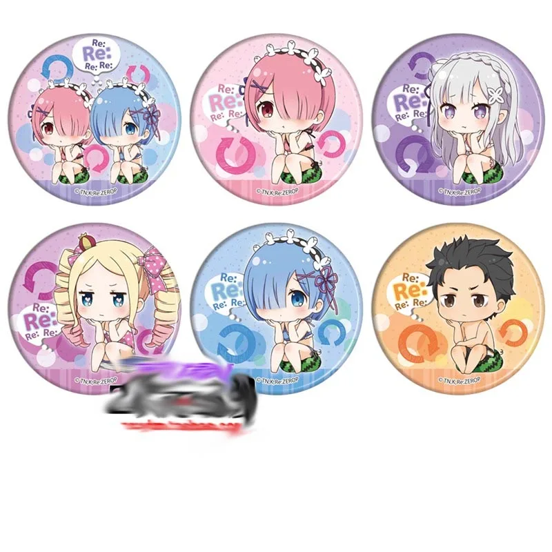 6 шт. аниме Re: Zero kara Hajimeru Isekai Seikatsu булавки Косплей брошь приспособление для бейджа