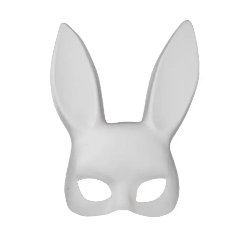 Halloween Black Women Girl Sexy Rabbit Ears Mask Cute Bunny Long Ears Bondage Mask Halloween Masquerade Party Cosplay Costu