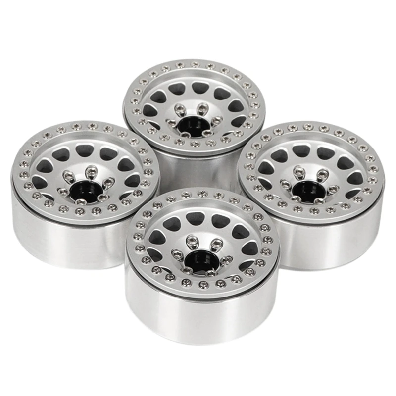 

4 Pcs 1/10 Climbing Vehicle 1.9 Inch General Metal Wheel Hub 24 Peach Heart Hole