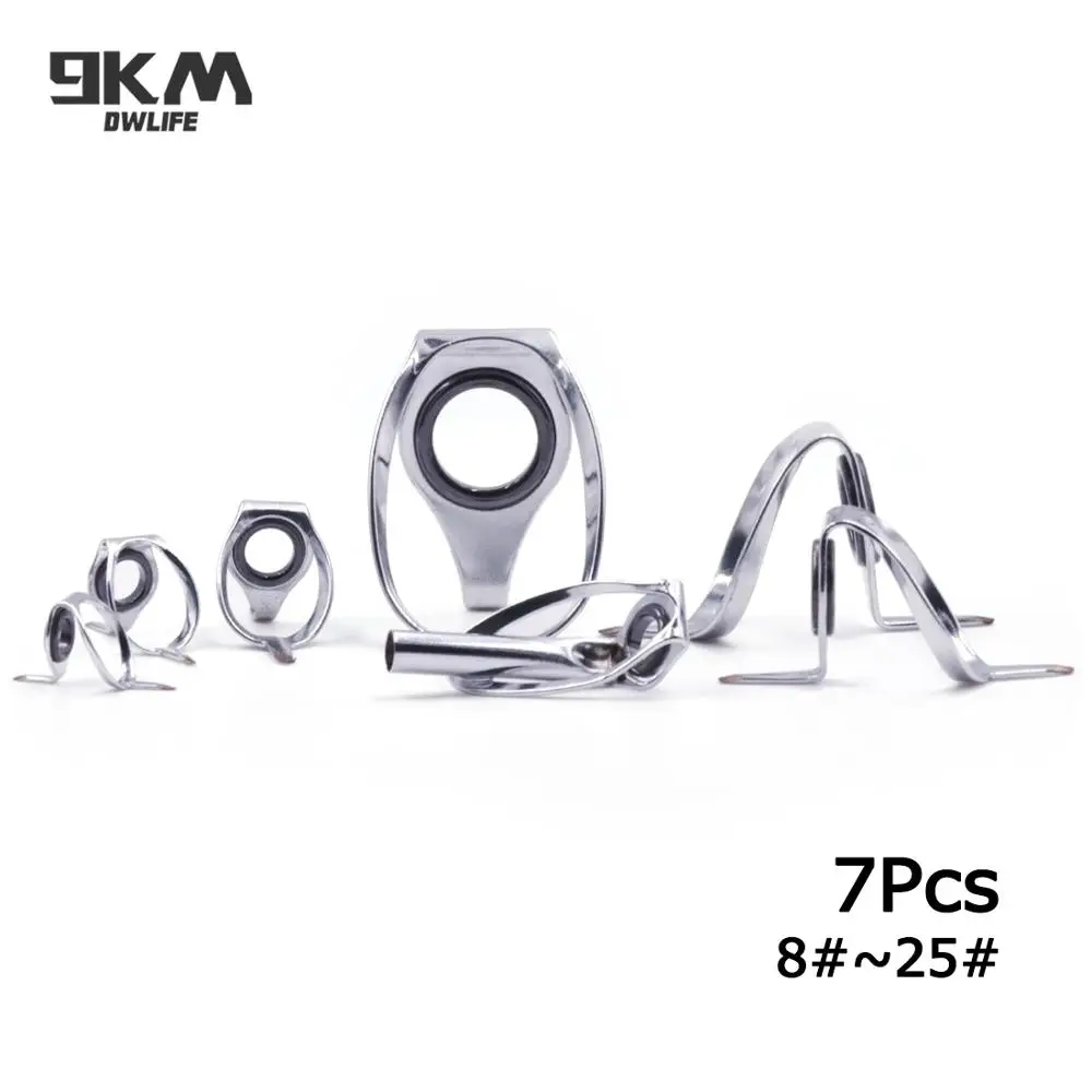

Fishing Rod Guide 7Pcs Boat Trolling Fishing Rod Repair Kit Ceramic Ring Stainless Steel Frame Casting Saltwater Fishing 8~25#
