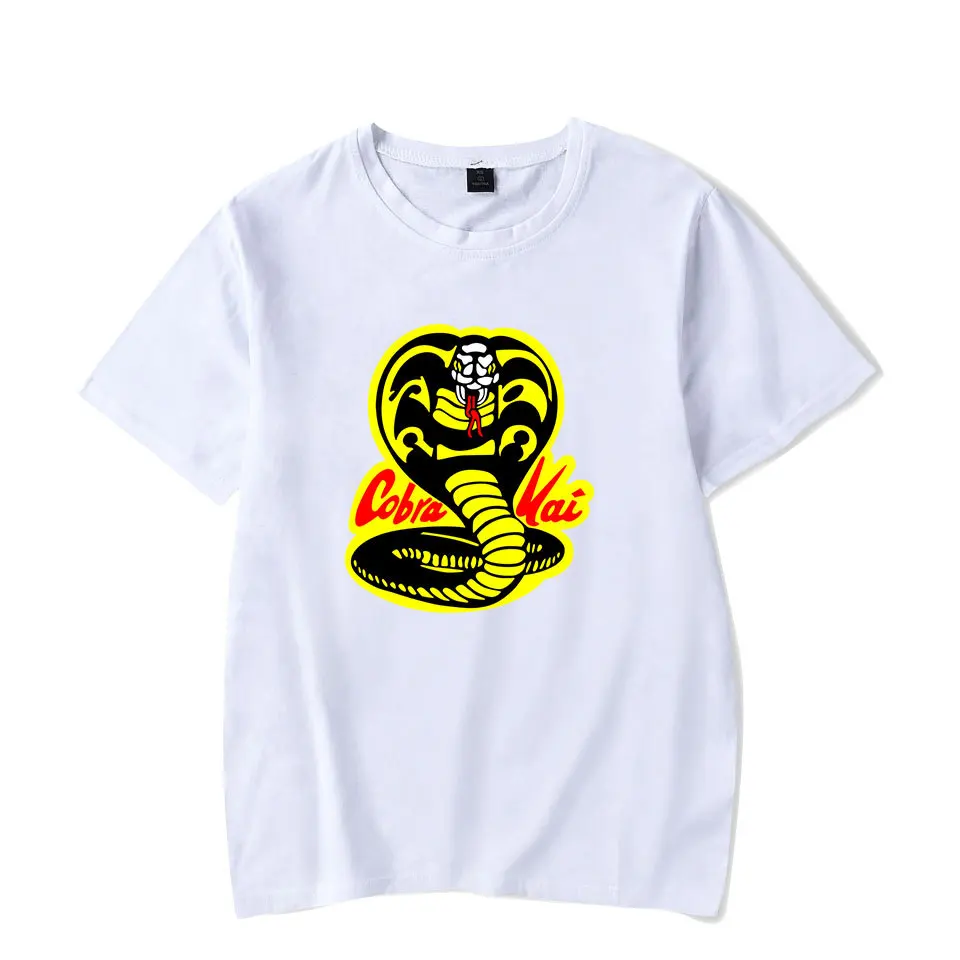 Cobra Kai Cosplay Costume Strike Hard Strike First No Mercy T-shirt Plus Size Black White Tee for Men Women