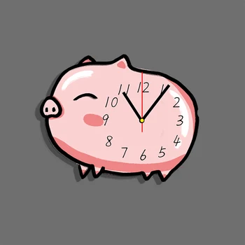 

Piggy Wall Clock Creative Living Room Modern Minimalist Clock Fashion Cartoon Pocket Watch Household Mute Cool Clock Decoration