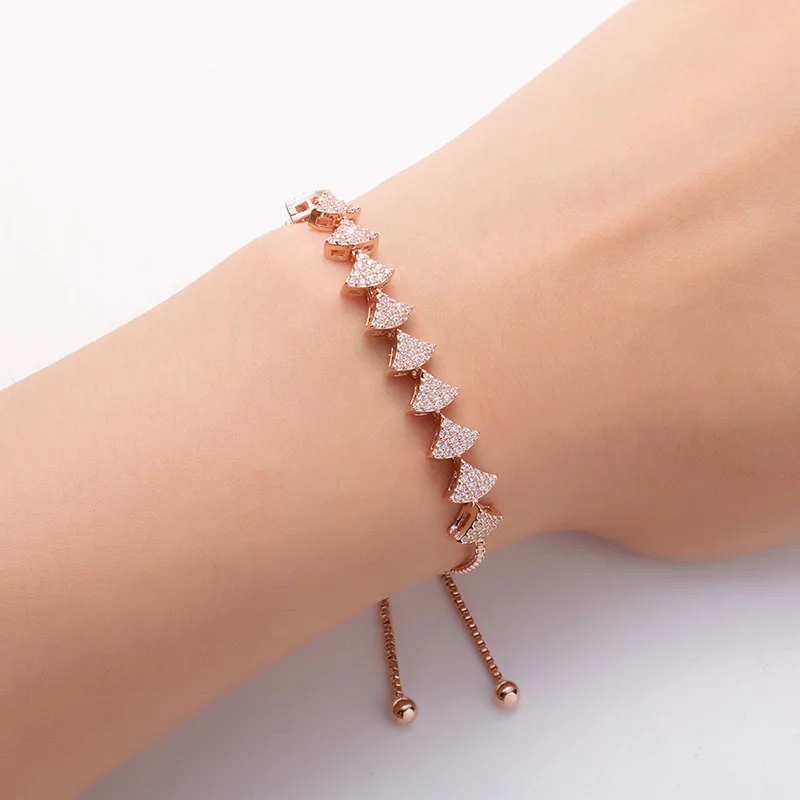 Bracelelt NANKIYA Creative Simple Triangular Shapes Design For Women Party Adjustable Cnbic Zirconia Top Quality SL439 Pulsera | Украшения