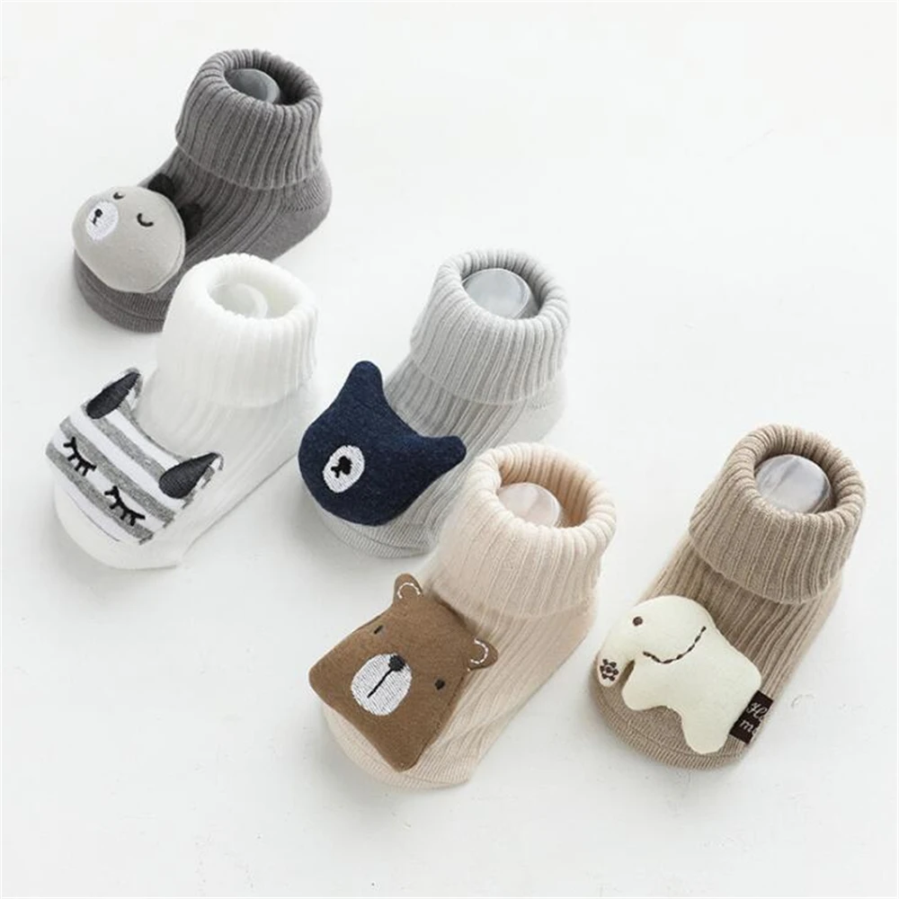Cute Animal Baby Socks Cotton Breathable Warm Floor Socks for Newborn Toddler Anti-slip Winter Cartoon Baby Foot Socks Shoes