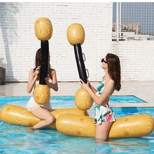 Две подушки и две палочки деревянные зерна надувной матрас плавательный матрац набор водные развлечения водные игры игрушки для взрослых кольцо для плавания