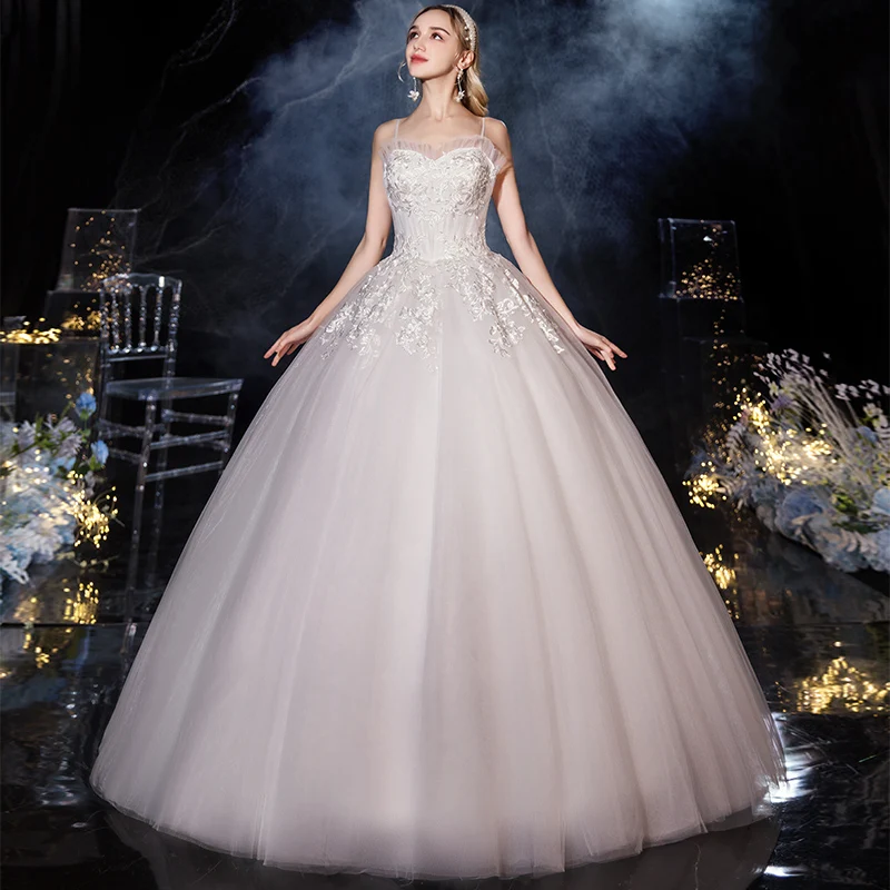 

Wedding Dress 2020 Gryffon Sweet Sweetheart Lace Up Wedding Gown Elegant Spaghetti Straps Lace Vestido De Noiva Plus Szie