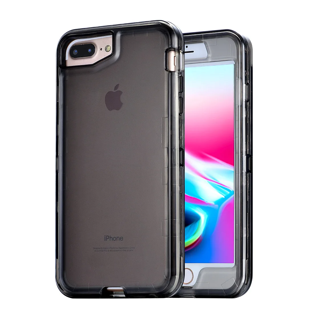 

IPhone Xs MAX Phone Case Transparent Three-in-One TPU + PC Shatter-resistant Protective Case XR Applicable 6-7-8 Plus