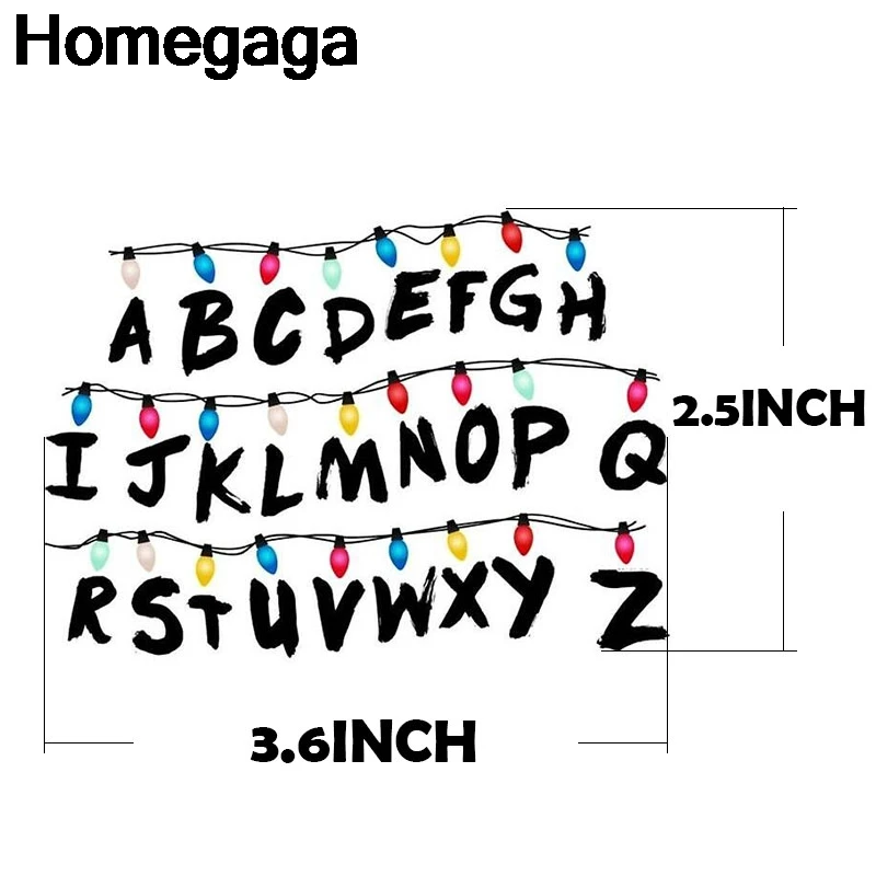 1 Homegaga 3 шт. Stanger things letter diy хип хоп вентиляторы подарки ручной временный боди-арт Татуировка на плечо стикер вечерние Косплей D2259 - Цвет: 1
