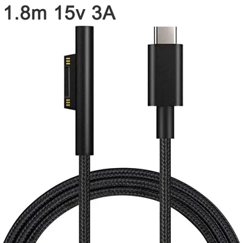 

1.8m USB Type C 15V PD Power Supply Charger Adapter Charging Cable for Microsoft Surface Pro 7/6/5/4/3/GO/BOOK Laptop 1/2