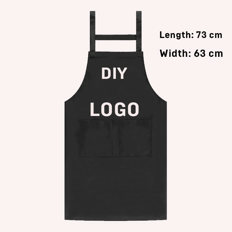 100% polyester fiber new solid color cooking kitchen apron unisex woman men chef waiter cafe shop barbecue haird