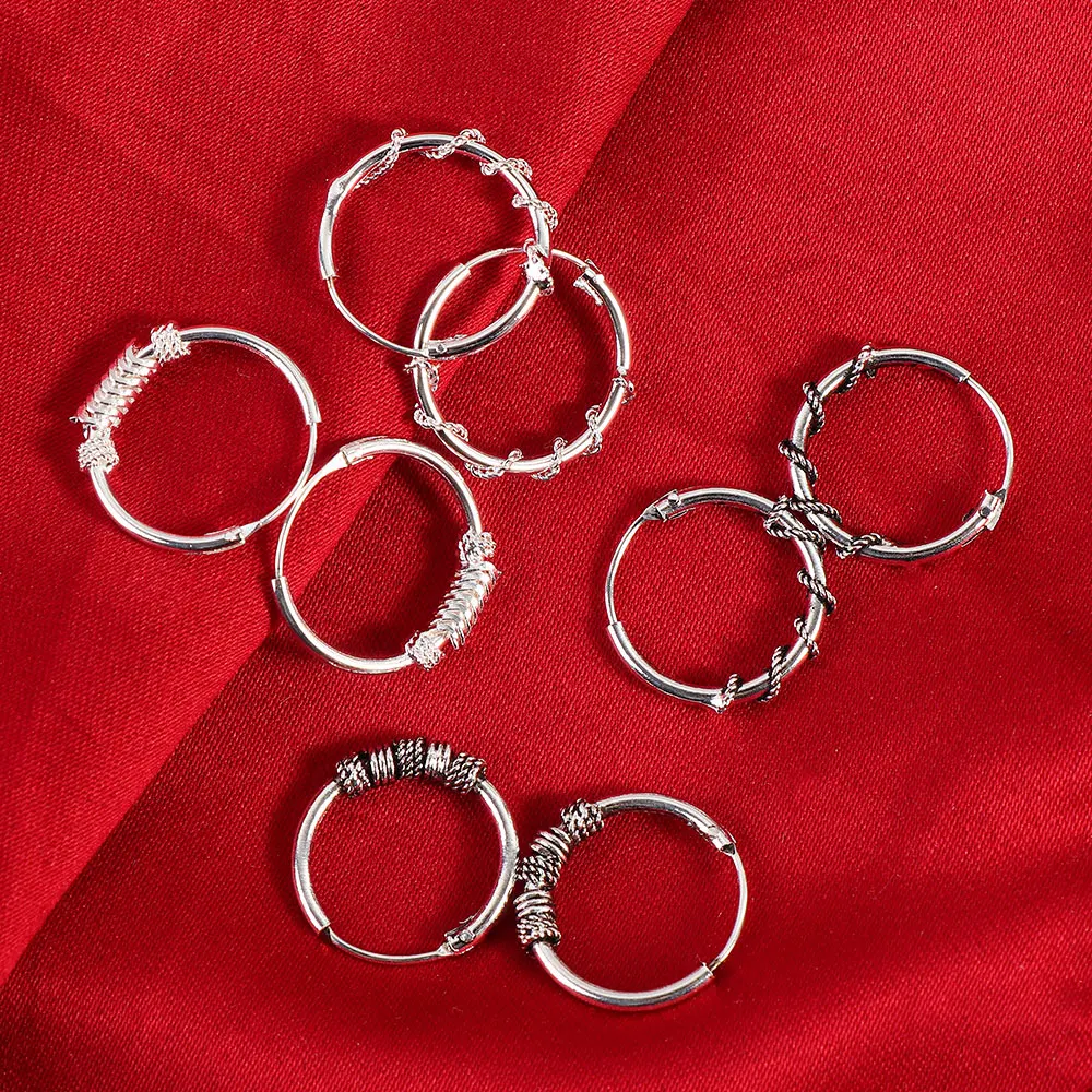 Женские винтажные круглые серьги 1 пара простые маленькие гвоздики в стиле панк