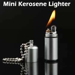 EDC – Mini briquet à kérosène Compact d'extérieur, porte clés à essence, Capsule, outils 